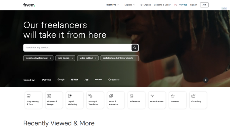 A high-quality Fiverr logo to introduce the platform.